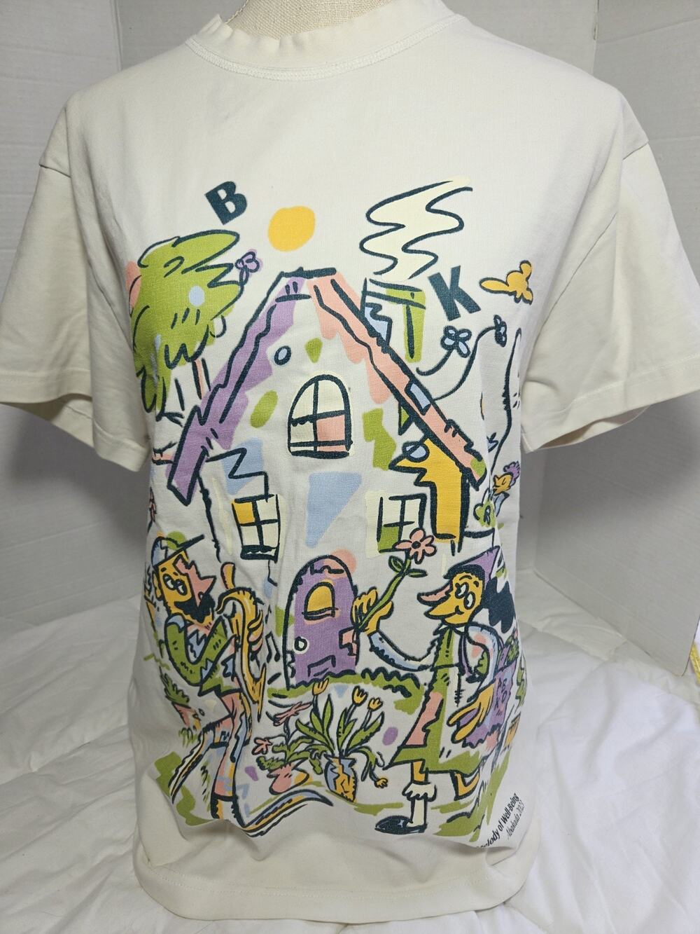Abkd Abakada Sz S The Melody Of Well being Graphic Paint Shirt Rare Htf Unique